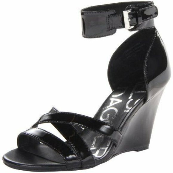 Brand New Kelsi Dagger Black Wedge Sandal 8.5 - Picture 7 of 9
